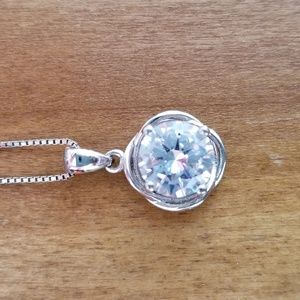 Sterling Silver CZ Necklace 18"